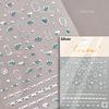 Lovely Strawberry Cherry Bowknot Lace Crystal Rhinestone Line Rococo Chic Adhesive Nail Art Sticker Manicure Decals
