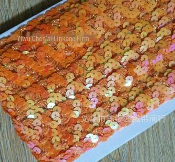 S-Shaped Sequin Lace Beads with 1.5CM Gold and Silver Ribbon for Clothing and Stage Accessories
