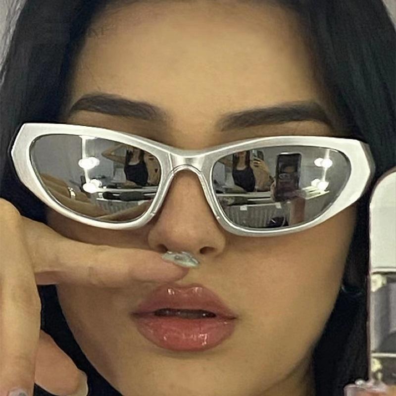 Cycling Sports Steampunk Sunglasses  Women Punk Goggle  Designer Sun Glasses Men Silver Mirror Shades Fashion Eyewea