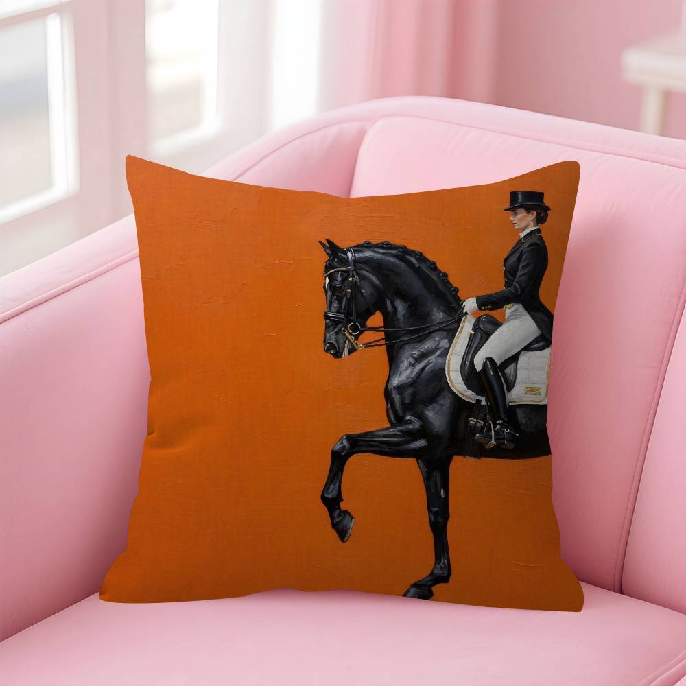 Horse Luxury Printed Pillow Gift Home Office Decoration Bedroom Sofa Car Cushion Cover Case 45X45