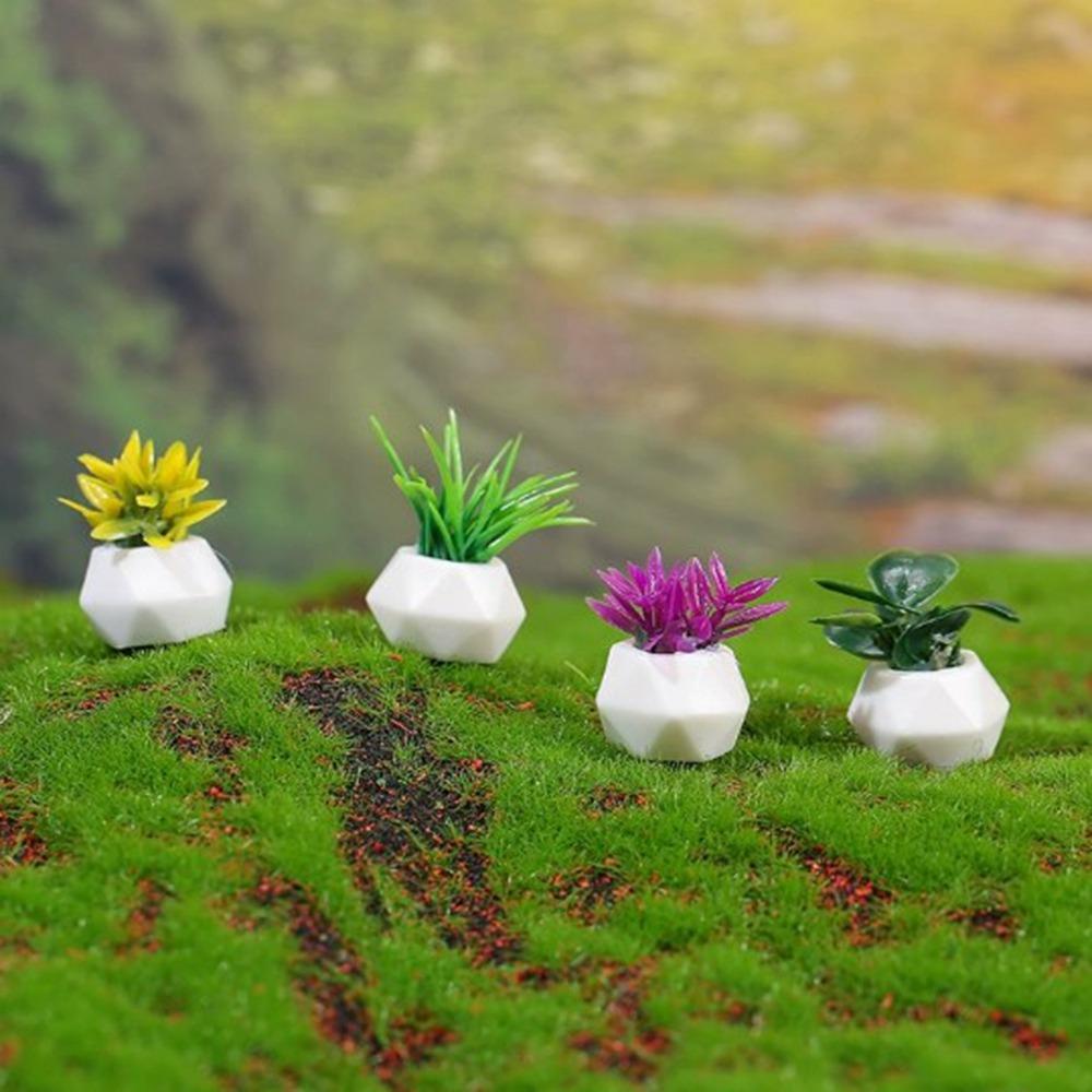 Mini Green Leaves Plant Pot Multistyles Bonsai Garden Home Model  Doll House Accessories