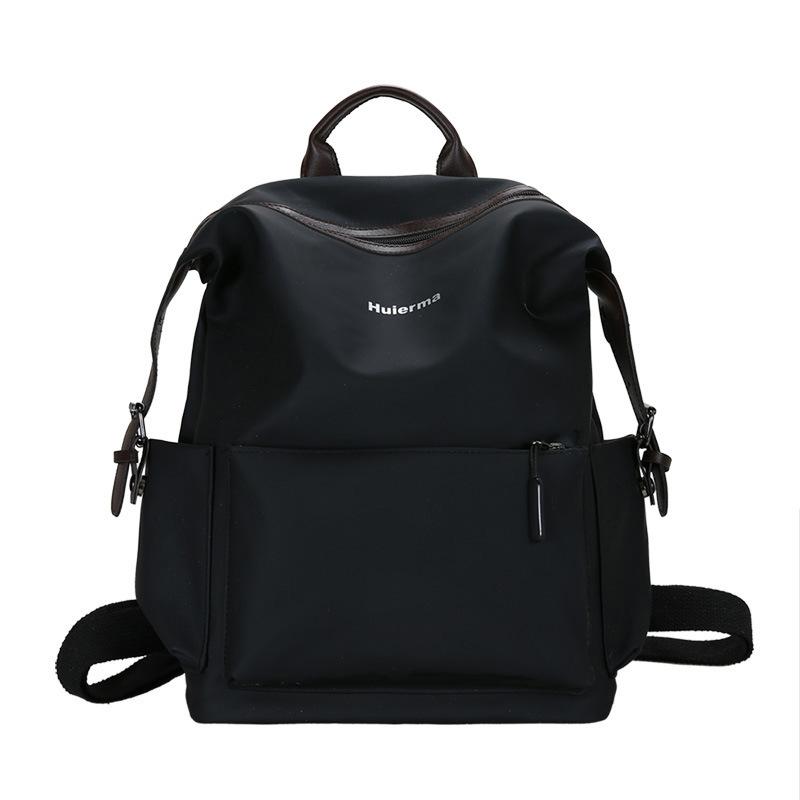 

Logo fashion backpack men s business computer bag trend travel backpack simple boys and girls school bag чорний