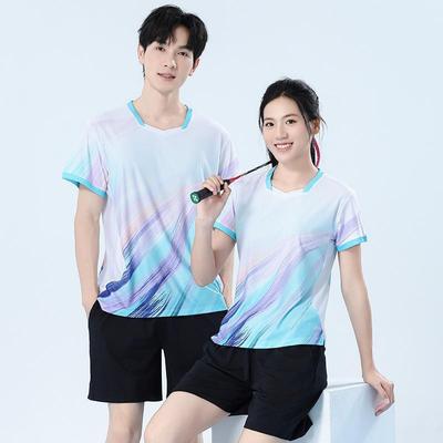 Quick-Dry Badminton Sportswear Set Couples Team Uniforms Customizable Printing Short Sleeve
