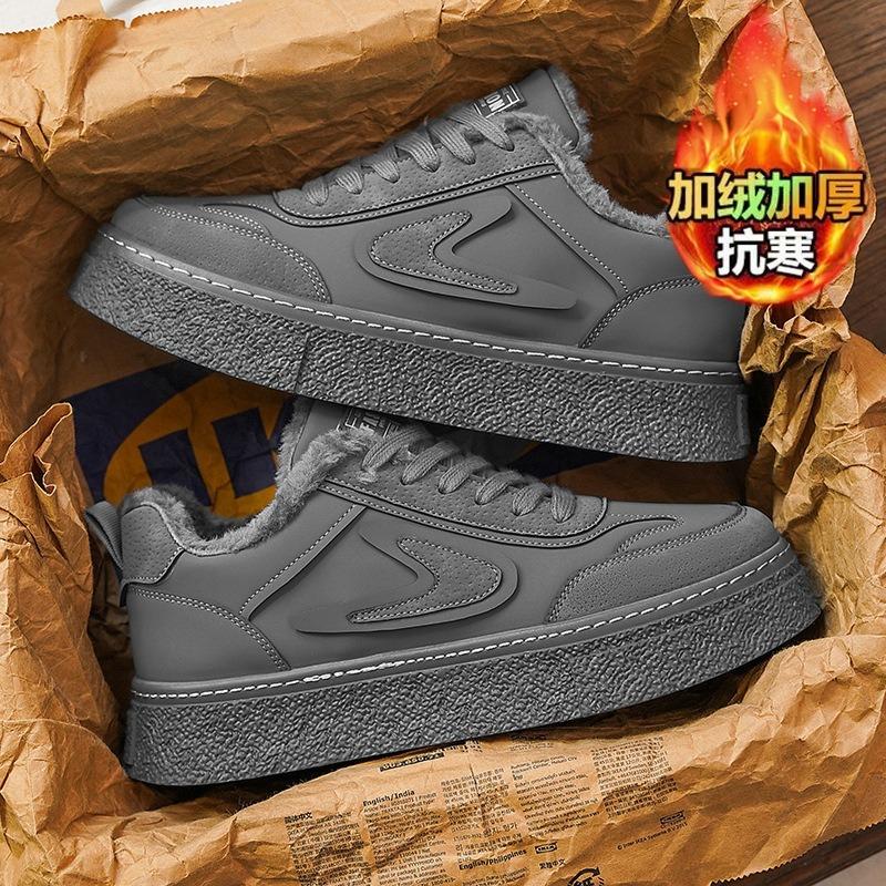 

Мужская обувь зима новая бархатная утолщенная универсальная теплая спортивная повседневная модная обувь нескользящая толстоподошвенная хлопковая обувь 44 серый