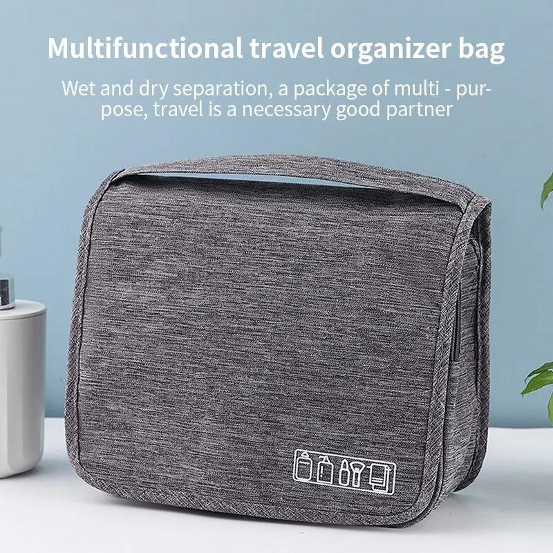 1pc Foldable Toiletry Bag Organizer Hanging Storage Bathroom Makeup Case Cosmetic Bag Travel For Travel Business