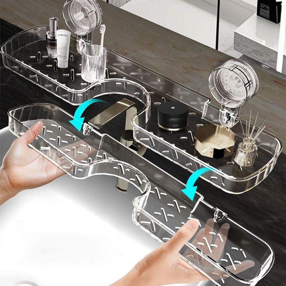 Wall Mount Bathroom Shelf Drainable Shower Shelf Durable Storage Rack