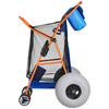 Strandkarre mit großen Rädern für Sand, 75 kg Tragfähigkeit, Robuster faltbarer Strandwagen mit 320 mm Ballonrädern, Isolierte Kühltasche, Sonnenschirm