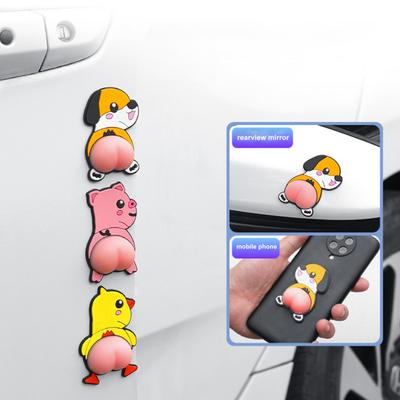 2Pcs Anti-scratch Pads 3D Stereo Self-adhesive Cartoon Car Door Collision Avoidance
