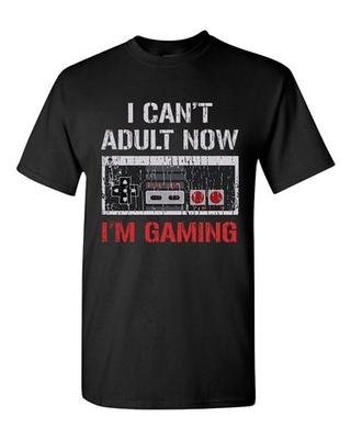 I Can't Adult Now I'm Gaming Controller Gamer Nerd Funny DT Adult T-Shirt Tee Unisex T-Shirt