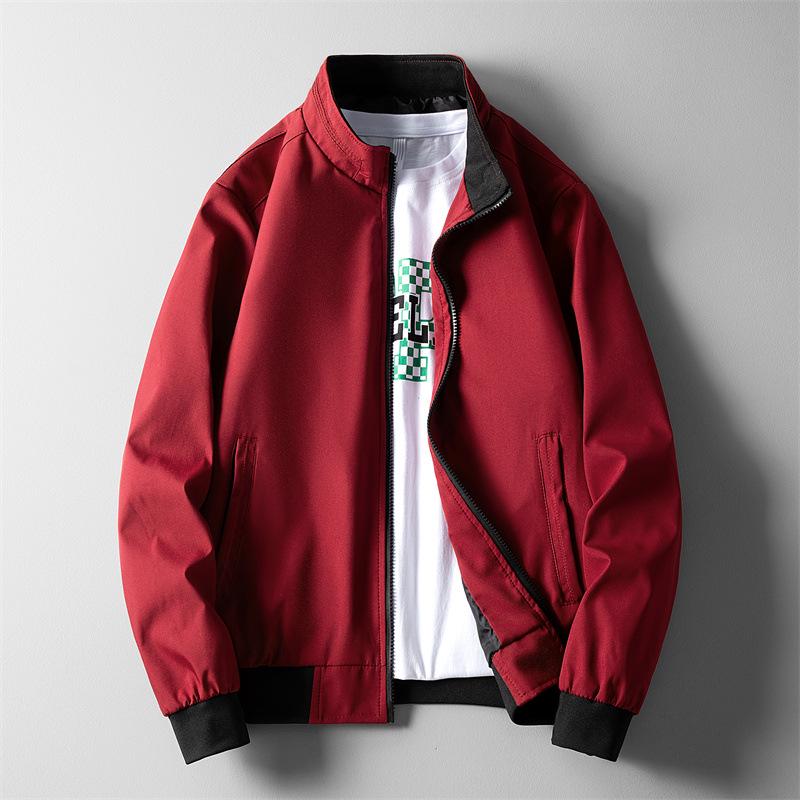 Herren Frühling/Herbst Freizeitjacke im koreanischen Stil mit Reißverschluss