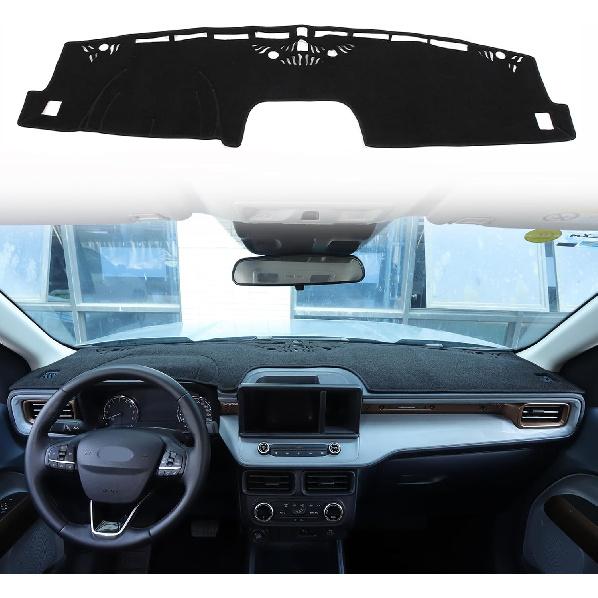 Dashboard Cover Mat Dash Mat Compatible with 2025 2024 2023 2022 Ford Maverick,Polyester Dashboard Cover Sun Shade Pad,Suede Car Anti-Slip Dash Board