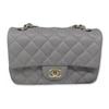 Lambskin & Metal Shoulder Bag, Crossbody Bag Mini Women's Gray A69900-Y04059-NI691