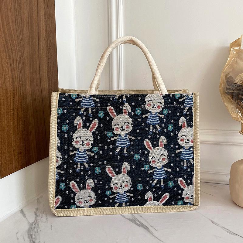 2025 new summer large-capacity student tote bag casual cartoon canvas tote bag