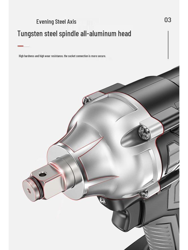 High Torque Rechargeable Brushless Impact Wrench with Lithium Battery for Car Repair