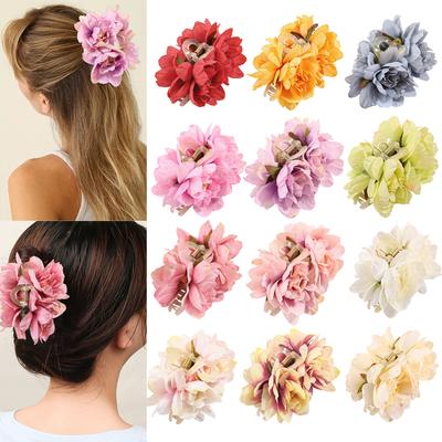 Simulated Flower Hair Claw Clips Wedding Headdress For Bridal Bridesmaid Party Simulated Floral Hair Clips Hair Accessories