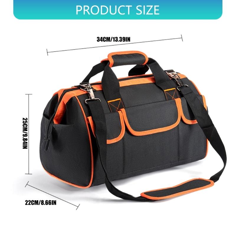 Large Capacity Handbag Tool Storage Bag Power Tool Organizers Pouches Heavy Duty Nylon Tool Bag Wide Mouth Tool Bag