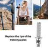 6Pcs Mountaineering Stick Tip Metal Trekking Feet Replacement Trekking Cane Tip Walking Poles Nonslip Spikes Enduring