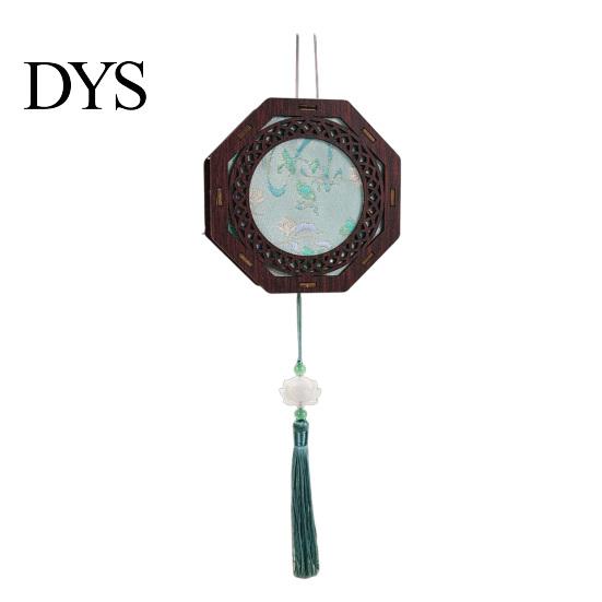 Chinese Lantern Making Kit DIY Vintage Palace for Kids, Style Wooden Frame Traditional Brocade Crafts, Material Set Mid-Autumn Festival Celebration
