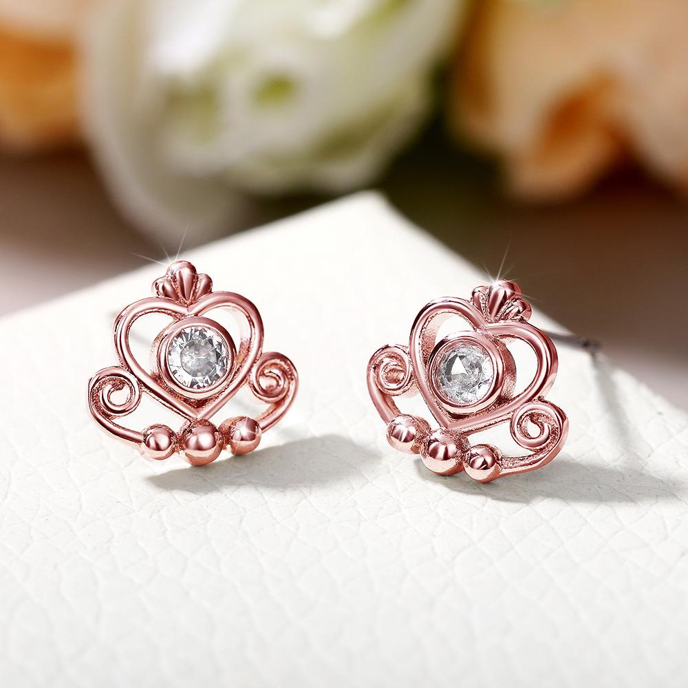 1 Pair of Crown Earrings, Simple, Fresh and Stylish