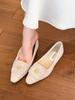 Soft Leather Version~ Camellia Pointed Head Shallow Mouth Single Shoes Women's Autumn 2025 New Fashionable Versatile Casual Mao Mao Shoes
