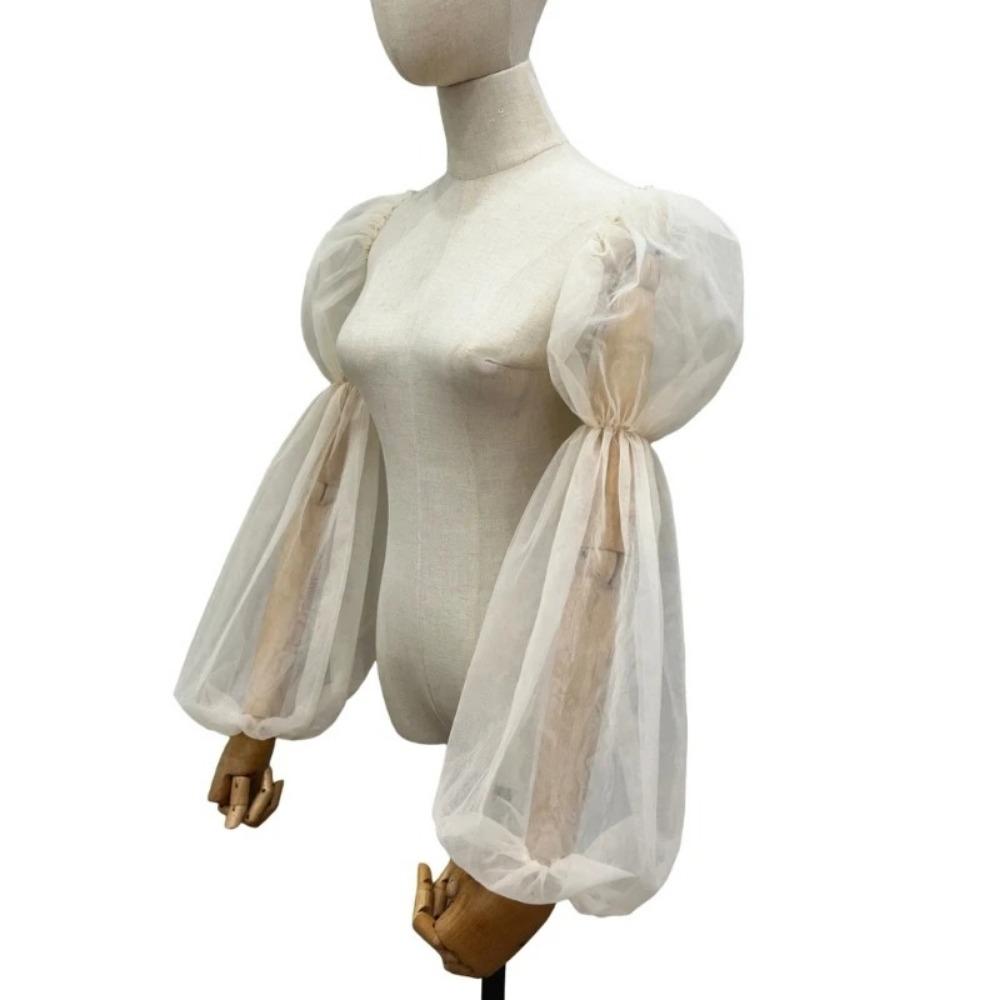 Long Sleeve Decorative Sleeves Solid Color Long Sleeve Cover Tulle Arm Cover  Dress Decoration