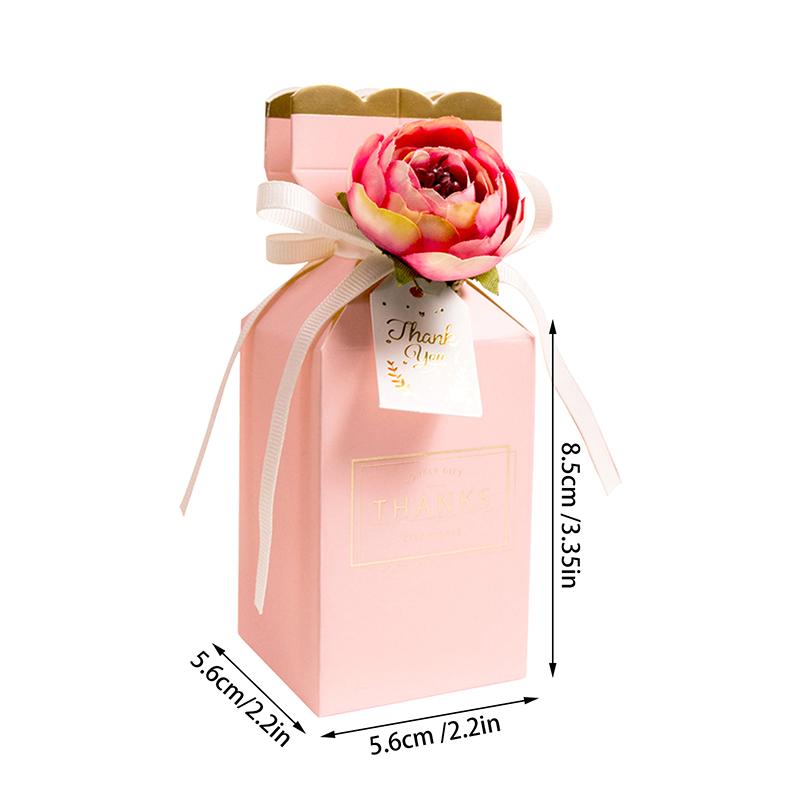 5 Pcs Wedding Favors Candy Box Baby Shower Paper Gift Box Craft Candy Food Best Gift Bag For Christmas Flower Boxes