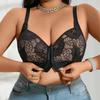 European and American Oversized Front-clasp Bra Without Steel Ring Comfortable Underwear for Running Shockproof and Gathered Beautiful Back Bra