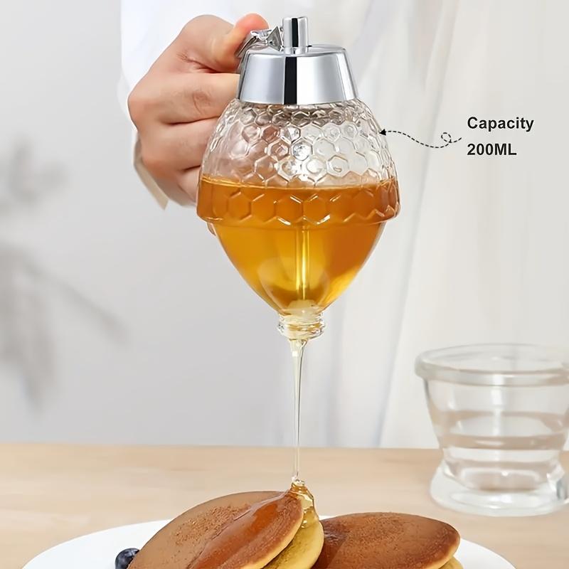 Honey Dispenser Syrup Dispenser Jar Leakproof Honey Syrup Pourer Kitchen Honey Container