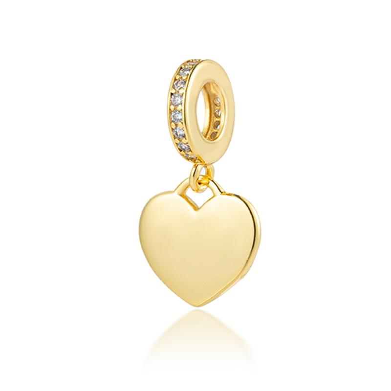 Sparking Gold Heart Clip Family Tree Dangle Charm Beads Fit Snake Silver Bracelet Necklace Beads For Diy Jewelry Women Gift