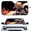 K-Kyojuro R-Rengoku Anime Car SunSha Heat-insulating Aluminum Film Windshield Sunshas UV Rays Blocks Car Sun Visor Protector