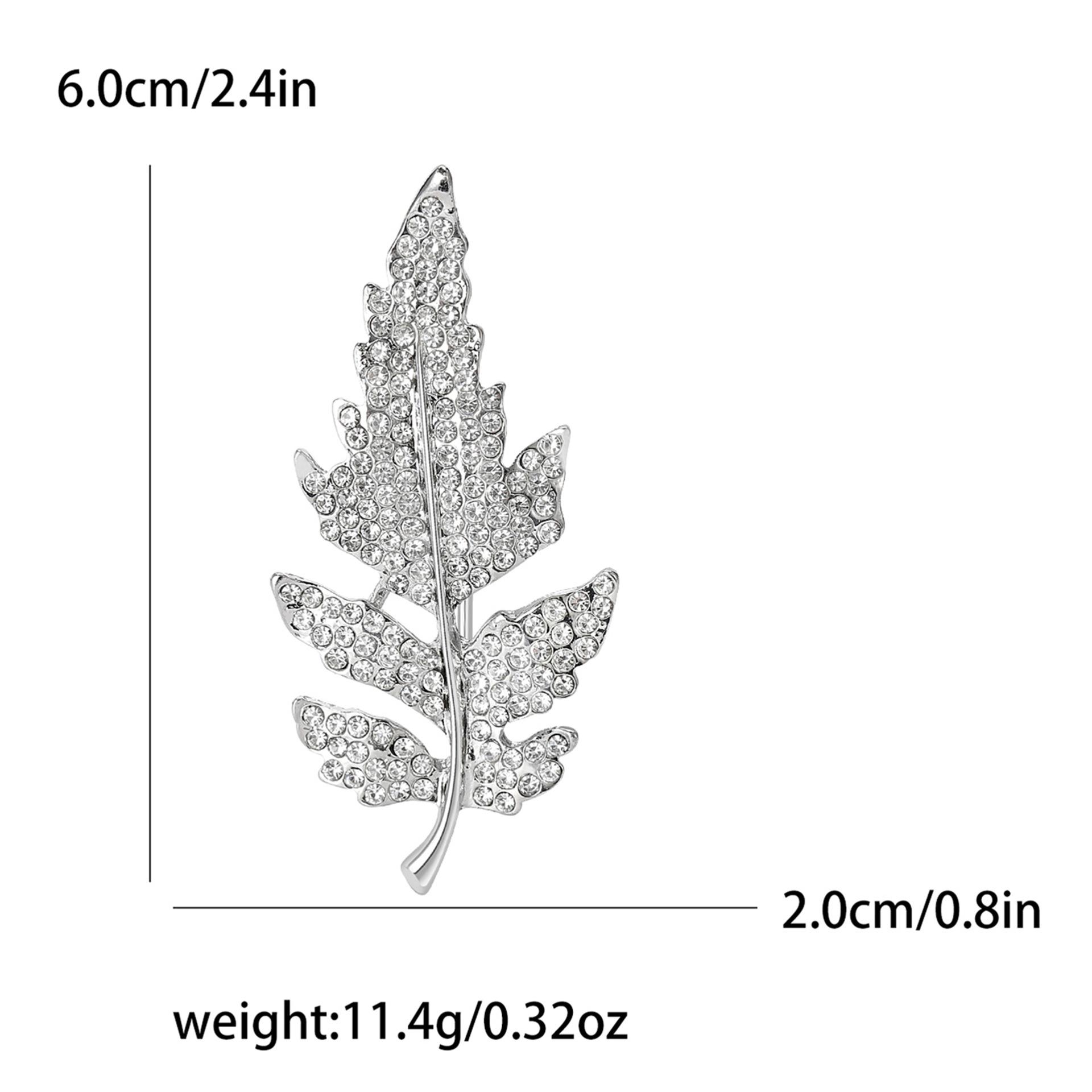 

Модная брошь в виде листа из сплава со стразами, универсальная, легкая, роскошная, для женского пальто, костюма, корсажа, украшение, растение, булавка