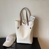 Canvas Bag Solid Color Large Capacity Student Handbag Women's Shoulder Bag Underarm Bag