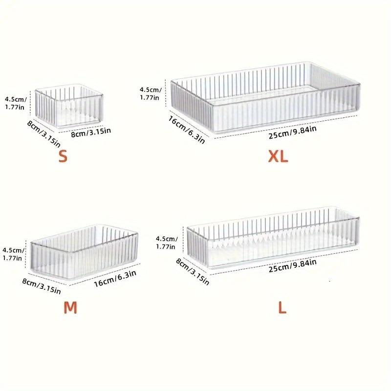 16pcs Transparent Acrylic Cosmetic Organizer Set Drawer Divider Storage Box for Vanity Cosmetics & Office Supplies Home Storage
