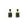 New 2025 Green Color Women Earrings Geometric Statement Korean Fashion Crystal Elegant Dangle Earrings Aretes De Mujer Modernos