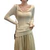 {Six wool} Pure desire V-neck solid color knitted sweater long-sleeved women's autumn and winter design sense Slim body and keep warm