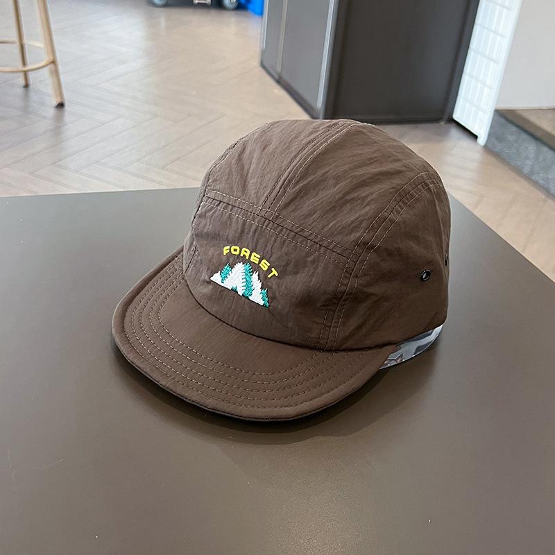 

Japanese Quick-drying Baseball Cap For Men Breathable Short Brim Sun Hat Mountain Embroidery Outdoor Man Casual Duck Tongue Caps adjustable кофейный