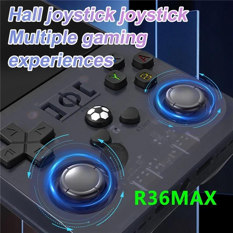 R36MAX 64G 128G Retro Handheld Game Console Linux System 4.0 Inch IPS Screen Portable Video Player Dual Joystick Games Kids Gift