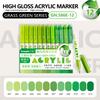 GuangNa 12 Colors/box Direct Liquid Hardhead High-gloss Acrylic Marker, for Student Notebook Writing, DIY Painting Graffiti