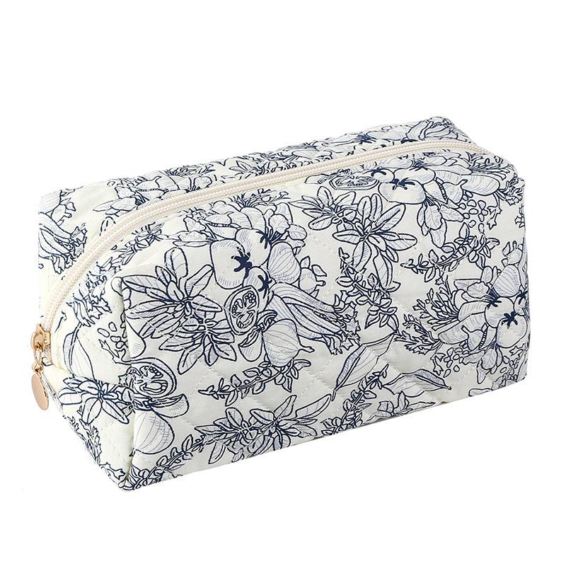 Módny štvorcový dámsky clutch taštička na make-up prenosná roztomilá dámska kozmetická toaletná taštička kabelka so zipsom s potlačou mašle