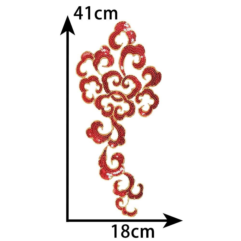 

Embroidery Cloth Patches Sequins Handmade Sewing Decorative Flowers Adhesive Backing Iron on Patch Cloud Embroidery Cloth красный