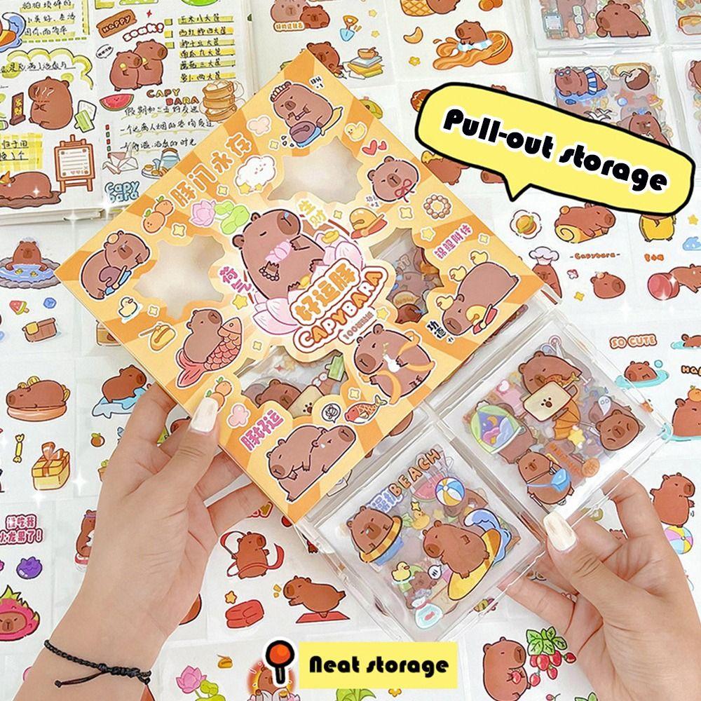 Stationery Capybara Handbook Stickers Cartoon Cartoon Decorative Stickers Cute Capybara Sticker