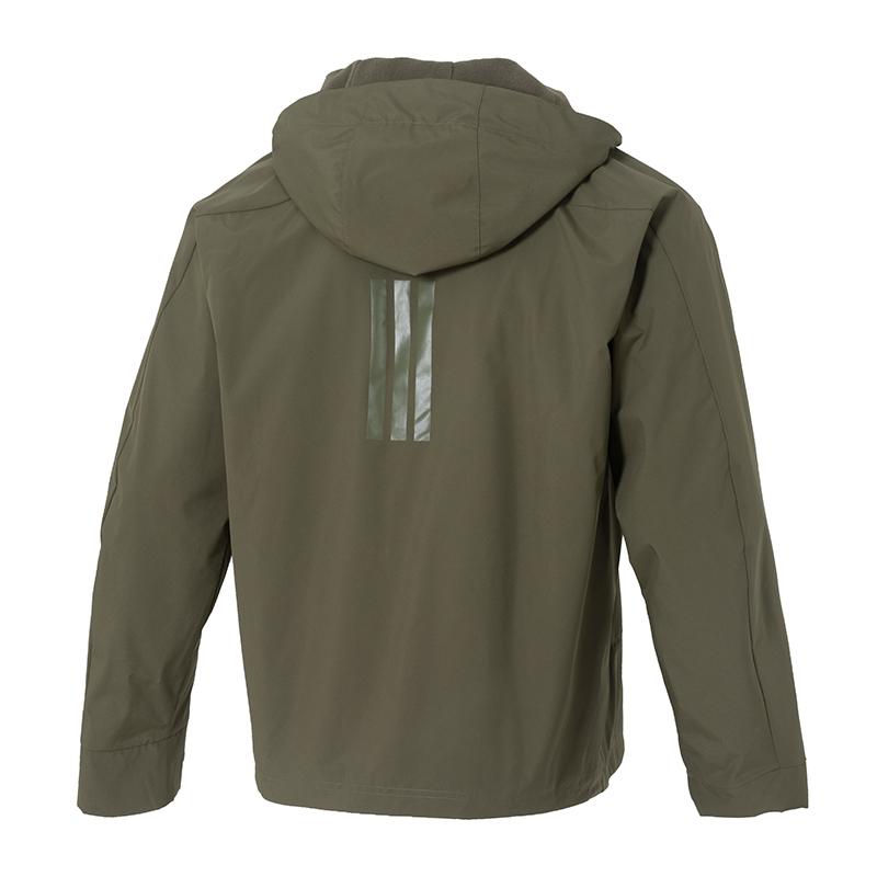 adidas Moderne Tech Warm Wasserabweisend Winddicht Lockere Passform Mit Kapuze Reißverschluss Langarm Jacke Herren Jacke Rock-Olivgrün KB7625