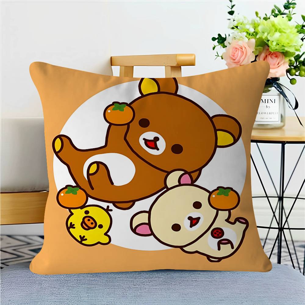 Cartoon R-Rilakkuma Pillowcase Toon Gift Cushion Cover Bedroom Home Sofa Chair Seat Decor Pillow Case