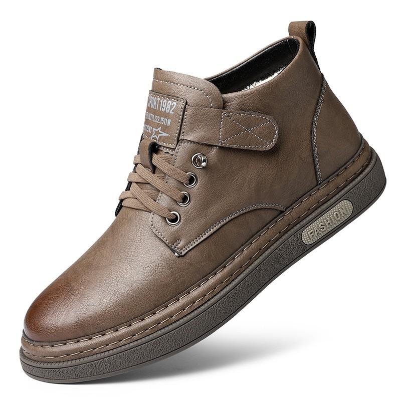 Mens Winter Warm Thickened Leather Martin Boots