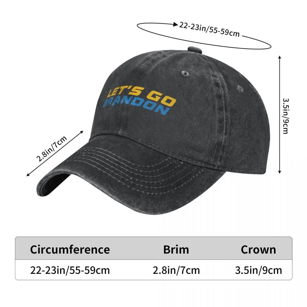 Vintage Let's Go Brandon Baseball Cap Unisex Distressed Denim Washed Sun Cap Outdoor Summer Unstructured Soft Hats Cap