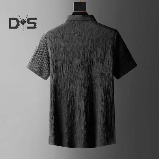 2 ks/sada Muži letní oblečení pro volný čas klopa tričko s krátkým rukávem elastická šňůrka v pase dlouhé kalhoty sada sportovního oblečení tepláková souprava jogger