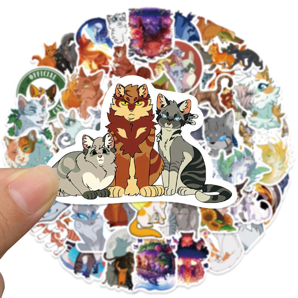 52pcs Warriors Cats Furry Graffiti Stickers for DIY Luggage Laptop Skateboard Motorcycle Bicycle Stickers
