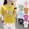 Women's Summer New Korean Version Short-sleeved T-shirt Women's Crew Neck Versatile Printed Half-sleeved Bottoming Shirt