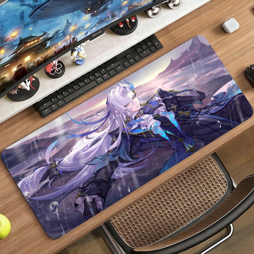 Tappetino Mouse Gioco Genshin Impact Neuvillette Gomma Antiscivolo Mouse Mat Mousepad Decorazione per Gamers Tappetino da Scrivania