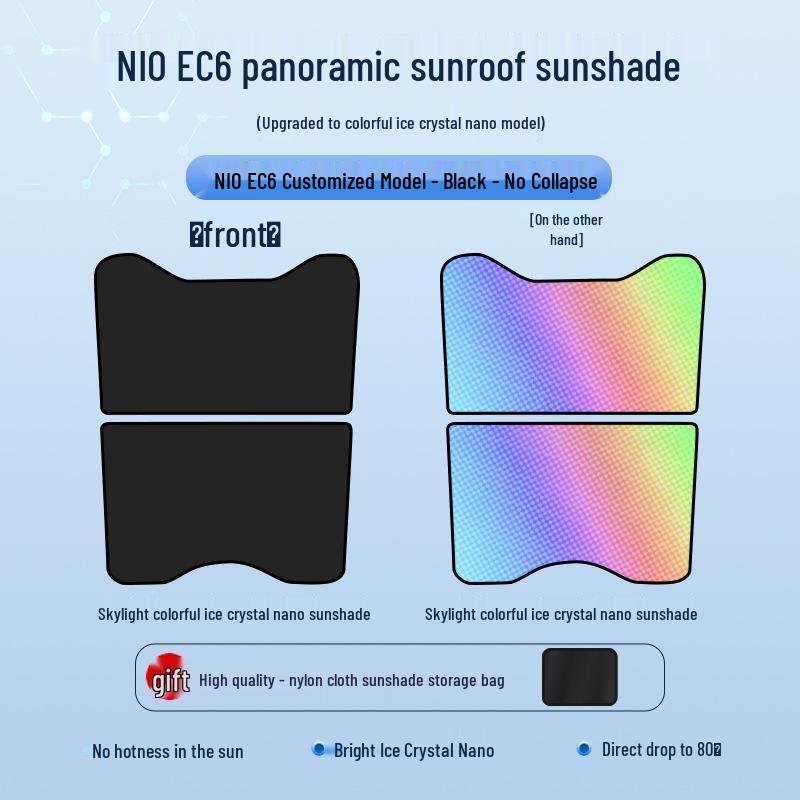 Nio EC6 Sunroof Ice Crystal Sunshade: Heat Insulation & Privacy
